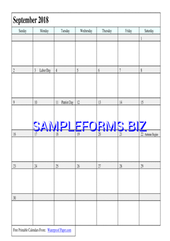 September 2018 Calendar 3 pdf free